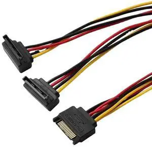 WRIARICH 15Pin SATA Power Splitter Cable, 1 to 2 Right Angle SATA Extension Cord, PC Hard Drive SATA Power Adapter Wire WRIARICH 15Pin SATA Power Splitter Cable, 1 to 2 Right Angle SATA Extension Cord, PC Hard Drive SATA Power Adapter Wire