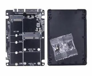 WRIARICH 2-in-1 mSATA & B Key M.2 NGFF to SATA 3.0 Adapter with Mobile Enclosure, 6Gbps M.2/mSATA SSD to 2.5" SATA Riser Card for PC & Laptop WRIARICH 2-in-1 mSATA & B Key M.2 NGFF to SATA 3.0 Adapter with Mobile Enclosure, 6Gbps M.2/mSATA SSD to 2.5" SATA Riser Card for PC & Laptop