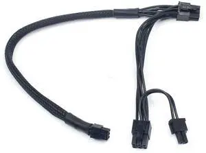 WRIARICH 30cm+15cm Mini 6Pin to PCIe 6Pin & 8Pin(6+2) GPU Power Cable with Wire Sleeve, Dual PCI-E Ports Compatible with Mac Pro G5 WRIARICH 30cm+15cm Mini 6Pin to PCIe 6Pin & 8Pin(6+2) GPU Power Cable with Wire Sleeve, Dual PCI-E Ports Compatible with Mac Pro G5