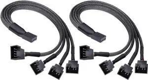WRIARICH 2-Pack 10 Inch Sleeved 4-Pin PWM Fan 1-to-4 Y Splitter Cable, Motherboard CPU Fan Header 1 to 4 Port Internal Extension Adapter for Chassis Cooling Fans WRIARICH 2-Pack 10 Inch Sleeved 4-Pin PWM Fan 1-to-4 Y Splitter Cable, Motherboard CPU Fan Header 1 to 4 Port Internal Extension Adapter for Chassis Cooling Fans