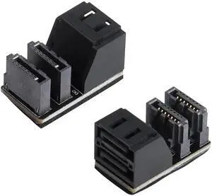 WRIARICH 2-Pack 90 Degree Dual SATA 7Pin Male to Dual Female Adapter for Low Profile PC Motherboard WRIARICH 2-Pack 90 Degree Dual SATA 7Pin Male to Dual Female Adapter for Low Profile PC Motherboard