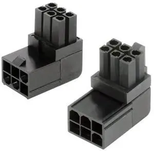 WRIARICH 2 Pack 90 Degree Up/Down ATX 6Pin Male to Female GPU Power Angle Adapter Connector WRIARICH 2 Pack 90 Degree Up/Down ATX 6Pin Male to Female GPU Power Angle Adapter Connector