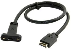 WRIARICH 40cm Type-E Key-A Header to Panel Mount USB-C Female Extension Cable | USB3.2 Gen2 10Gbps Front Panel Adapter Cord WRIARICH 40cm Type-E Key-A Header to Panel Mount USB-C Female Extension Cable | USB3.2 Gen2 10Gbps Front Panel Adapter Cord