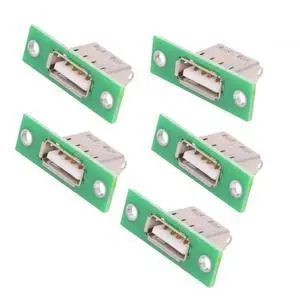 WRIARICH 5Pcs Set Panel Mount USB Type-A Female Socket, Solder Type DIY Connector WRIARICH 5Pcs Set Panel Mount USB Type-A Female Socket, Solder Type DIY Connector