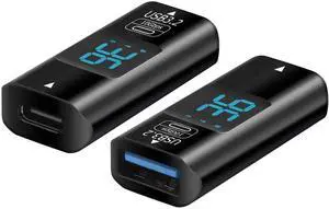 WRIARICH 2 Pack USB 3.2 Gen2 USB C Female to USB A Female Coupler with Digital Power Display, 10Gbps Data Transfer Dual-Way Fast Charging Adapter Converter for USB-A & USB-C Devices WRIARICH 2 Pack USB 3.2 Gen2 USB C Female to USB A Female Coupler with Digital Power Display, 10Gbps Data Transfer Dual-Way Fast Charging Adapter Converter for USB-A & USB-C Devices