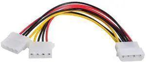 WRIARICH 4Pin IDE Male to Dual 4Pin Female Y-Splitter Power Cable, 1 to 2 Extension Cord with 12V+5V Output WRIARICH 4Pin IDE Male to Dual 4Pin Female Y-Splitter Power Cable, 1 to 2 Extension Cord with 12V+5V Output