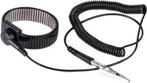 WRIARICH Flexible PU Cord Metal Anti-Static Wrist Strap, Adjustable Anti-Friction Grounding Bracelet with Built-in Metal Wire WRIARICH Flexible PU Cord Metal Anti-Static Wrist Strap, Adjustable Anti-Friction Grounding Bracelet with Built-in Metal Wire