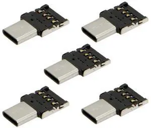 WRIARICH 5 Pack Ultra Mini USB-C Male to USB 2.0 Female OTG Adapter, Portable Type-C OTG Connector for Phone, Tablet, Laptop WRIARICH 5 Pack Ultra Mini USB-C Male to USB 2.0 Female OTG Adapter, Portable Type-C OTG Connector for Phone, Tablet, Laptop