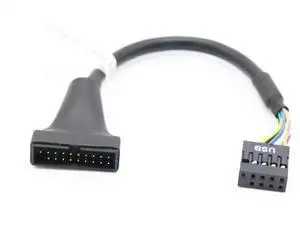WRIARICH 20 Pin USB 3.0 Header to 9 Pin USB 2.0 Adapter Cable, Female to Female Converter Wire for Desktop Motherboard WRIARICH 20 Pin USB 3.0 Header to 9 Pin USB 2.0 Adapter Cable, Female to Female Converter Wire for Desktop Motherboard