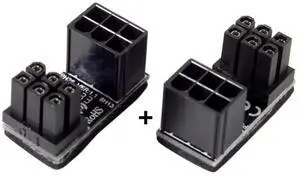 WRIARICH 2 Pack 180 Degree Angled ATX 6Pin Male to Female GPU Power Adapter Connector, Graphics Card Right Angle Power Turn Plug WRIARICH 2 Pack 180 Degree Angled ATX 6Pin Male to Female GPU Power Adapter Connector, Graphics Card Right Angle Power Turn Plug