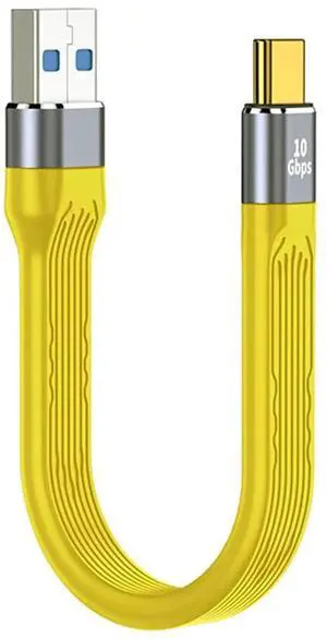WRIARICH 13cm Yellow Flat FPC USB 3.1 Gen2 Cable, USB-C Male to USB-A Male 10Gbps High Speed Slim Data Cord for Laptop & Smartphone WRIARICH 13cm Yellow Flat FPC USB 3.1 Gen2 Cable, USB-C Male to USB-A Male 10Gbps High Speed Slim Data Cord for Laptop & Smartphone