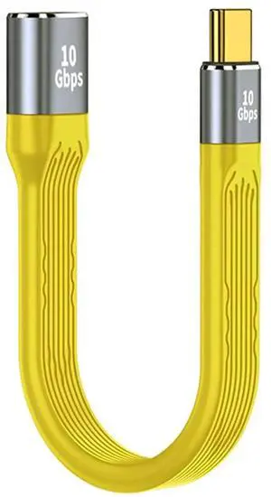 WRIARICH 13cm Yellow Slim FPC Flat USB3.1 Gen2 Type-C Male Host to USB3.0 A Female OTG Cable | 10Gbps High Speed WRIARICH 13cm Yellow Slim FPC Flat USB3.1 Gen2 Type-C Male Host to USB3.0 A Female OTG Cable | 10Gbps High Speed