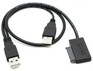 WRIARICH USB 2.0 to 7+6P 13Pin Slimline SATA Cable, External Power & Data Converter for Laptop ODD CD/DVD-ROM Hard Drive Caddy WRIARICH USB 2.0 to 7+6P 13Pin Slimline SATA Cable, External Power & Data Converter for Laptop ODD CD/DVD-ROM Hard Drive Caddy
