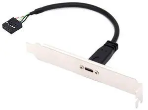 WRIARICH 17cm USB 2.0 9/10Pin Front Panel Header Male to USB-C Female Extension Cable with 12cm PCIe Slot Bracket WRIARICH 17cm USB 2.0 9/10Pin Front Panel Header Male to USB-C Female Extension Cable with 12cm PCIe Slot Bracket