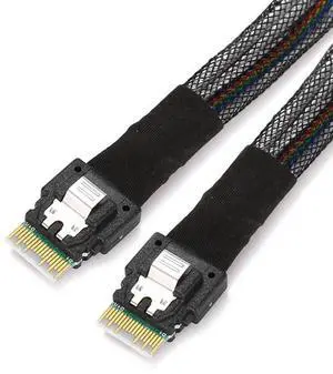 WRIARICH 50cm SFF-8654 Male to Male Slimline SAS 4.0 Cable, 38Pin 4i PCIe Slim SAS Internal Cable, Host to Target SFF-8654 Wire for Server RAID Controller & Storage Backplane WRIARICH 50cm SFF-8654 Male to Male Slimline SAS 4.0 Cable, 38Pin 4i PCIe Slim SAS Internal Cable, Host to Target SFF-8654 Wire for Server RAID Controller & Storage Backplane
