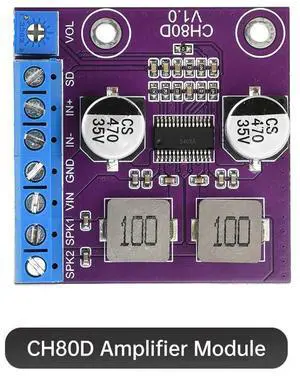 WRIARICH DC 5~26V Class D Amplifier Mono 80W Stereo Audio Amplifier EMI Filter with Protection Module WRIARICH DC 5~26V Class D Amplifier Mono 80W Stereo Audio Amplifier EMI Filter with Protection Module
