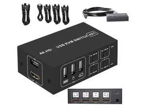 WRIARICH 4 Port HDMI KVM Switch 4K@30HZ/1080P@60HZ USB HDMI KVM Switcher 4 in 1 Out USB HDMI for Mouse Keyboard Hub for PC Laptop Win7 Win10 MAC WRIARICH 4 Port HDMI KVM Switch 4K@30HZ/1080P@60HZ USB HDMI KVM Switcher 4 in 1 Out USB HDMI for Mouse Keyboard Hub for PC Laptop Win7 Win10 MAC
