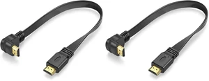 WRIARICH Flat Slim High Speed HDMI Male to Male Extension Cable 270 Degree Right Angle (1 Feet) Adapter Converter Cable (Pack of 2) WRIARICH Flat Slim High Speed HDMI Male to Male Extension Cable 270 Degree Right Angle (1 Feet) Adapter Converter Cable (Pack of 2)