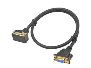 WRIARICH Vszerda VGA Extension Cable, 90 Degree Up Angle VGA Cable Male to Female Extension Extender Cable 1080P Full HD for PC TV Projector,1.5ft WRIARICH Vszerda VGA Extension Cable, 90 Degree Up Angle VGA Cable Male to Female Extension Extender Cable 1080P Full HD for PC TV Projector,1.5ft