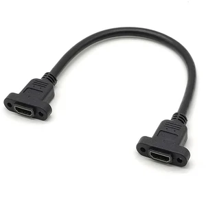 WRIARICH HDMI Female to HDMI Female Data Transfer Cable Adapter High Speed Extension Cable with Screws 30CM WRIARICH HDMI Female to HDMI Female Data Transfer Cable Adapter High Speed Extension Cable with Screws 30CM
