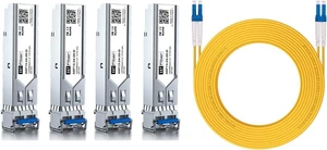 Vszerda 4 Pack 1Gb Singlemode Module with 10m OS2 LC to LC Fiber Cable, 1000BASE-LX/LH Compatible for Cisco GLC-LH-SMD, Meraki, Ubiquiti,Mikrotik, Intel, Netgear,D-Link and More Vszerda 4 Pack 1Gb Singlemode Module with 10m OS2 LC to LC Fiber Cable, 1000BASE-LX/LH Compatible for Cisco GLC-LH-SMD, Meraki, Ubiquiti,Mikrotik, Intel, Netgear,D-Link and More