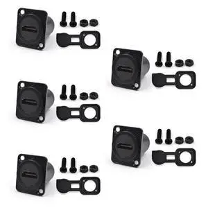 WRIARICH 5PCS HDMI 2.0 Panel Mount Adapter 4K@60Hz HDMI 2.0 Panel Threaded Fixed Mount Coupler Female to Female for TV Monitor Projector with Weatherproof Dust Cap WRIARICH 5PCS HDMI 2.0 Panel Mount Adapter 4K@60Hz HDMI 2.0 Panel Threaded Fixed Mount Coupler Female to Female for TV Monitor Projector with Weatherproof Dust Cap