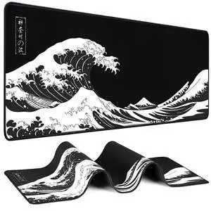 Mouse Pad Gaming - Desk Mat for Keyboard and Mouse - Kanagawa Large Mouse Pad for Desk, Japanese Sea Wave Mousepad (31.5 x 11.8inch) with Non-Slip Base, Desks Pad Mat for Game, Office and Home Mouse Pad Gaming - Desk Mat for Keyboard and Mouse - Kanagawa Large Mouse Pad for Desk, Japanese Sea Wave Mousepad (31.5 x 11.8inch) with Non-Slip Base, Desks Pad Mat for Game, Office and Home