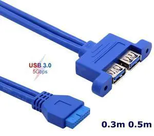 WRIARICH 30cm 50cm PC Mainboard 20 pin to Dual USB 3.0 Ports Express Cable Motherboard 2 USB3.0 Panel Bracket Extension cable WRIARICH 30cm 50cm PC Mainboard 20 pin to Dual USB 3.0 Ports Express Cable Motherboard 2 USB3.0 Panel Bracket Extension cable