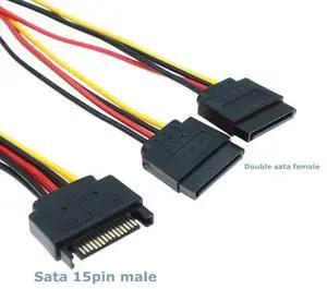 WRIARICH 0.2m SATA II Computer Case 15Pin SATA Male to 2 Female 15Pin Power Hard Disk Distributor 1 to 2 Extension Cable WRIARICH 0.2m SATA II Computer Case 15Pin SATA Male to 2 Female 15Pin Power Hard Disk Distributor 1 to 2 Extension Cable
