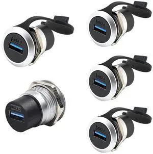 WRIARICH PENGLIN 5PCS USB 3.0 Panel Mount Coupler, USB 3.0 Panel Mount Connector Female to Female Bulkhead Extension Adapter with Water/Dustproof cap WRIARICH PENGLIN 5PCS USB 3.0 Panel Mount Coupler, USB 3.0 Panel Mount Connector Female to Female Bulkhead Extension Adapter with Water/Dustproof cap