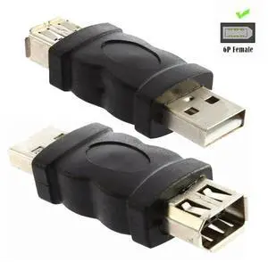 WRIARICH Firewire IEEE 1394 6-pin female to USB 2.0 Type A male Adapter adapter Camera Phone MP3 Player PDA Camera black WRIARICH Firewire IEEE 1394 6-pin female to USB 2.0 Type A male Adapter adapter Camera Phone MP3 Player PDA Camera black