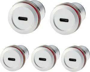 WRIARICH USB 2.0 to USB 3.1 C Embedded Panel Mount Connector USB Female to Type C Female Threaded Fixed Flush Mount Pass Through Converter for Data Transfer Fast Charging (5PCS) WRIARICH USB 2.0 to USB 3.1 C Embedded Panel Mount Connector USB Female to Type C Female Threaded Fixed Flush Mount Pass Through Converter for Data Transfer Fast Charging (5PCS)