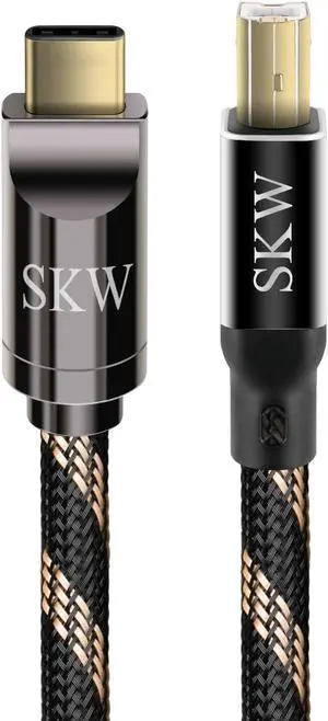 WRIARICH SKW Audiophiles USB Printer Cable Type C/USB C to USB B High Speed DAC Decoder Cable 9.8ft / 3M WRIARICH SKW Audiophiles USB Printer Cable Type C/USB C to USB B High Speed DAC Decoder Cable 9.8ft / 3M