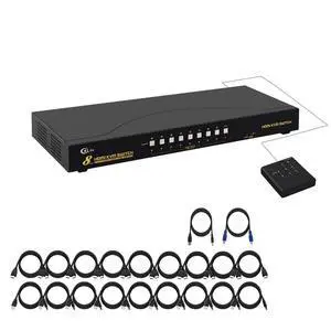 WRIARICHCKLau 4Kx2K 8 Port HDMI KVM Switch with Cables and USB 2.0 Hub, Rack Mount KVM Switch Supports Keyboard Mouse Switching for Windows, Linux, Mac, Debian, Ubuntu, Fedora, Raspberry Pi and Ubuntu WRIARICHCKLau 4Kx2K 8 Port HDMI KVM Switch with Cables and USB 2.0 Hub, Rack Mount KVM Switch Supports Keyboard Mouse Switching for Windows, Linux, Mac, Debian, Ubuntu, Fedora, Raspberry Pi and Ubuntu