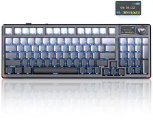 WRIARICH Aula F98 Pro V3 Wireless Mechanical Gaming Keyboard, 96% Layout Gasket Mount 10000mAh Keyboard with Smart LCD Screen & Knob, Tri-Mode BT5.1/2.4G/Wired, Hot Swappable, Gradient Gray WRIARICH Aula F98 Pro V3 Wireless Mechanical Gaming Keyboard, 96% Layout Gasket Mount 10000mAh Keyboard with Smart LCD Screen & Knob, Tri-Mode BT5.1/2.4G/Wired, Hot Swappable, Gradient Gray