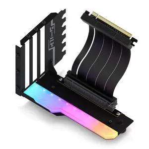 EZDIY-FAB Vertical GPU Mount with High-Speed PCIE 4.0 Riser Cable, ARGB Module, 115mm/4.52in Flexible Extension, 90 Degree Connector, Only Compatible to Full-Opened PCIe Slots-Black-YIHPI344-2 EZDIY-FAB Vertical GPU Mount with High-Speed PCIE 4.0 Riser Cable, ARGB Module, 115mm/4.52in Flexible Extension, 90 Degree Connector, Only Compatible to Full-Opened PCIe Slots-Black-YIHPI344-2
