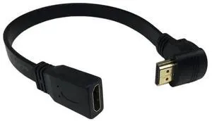 WRIARICH 1FT Slim Flat HDMI Extension Cable, Standard HDMI A Female to 90° Up Angled HDMI A Male Cord WRIARICH 1FT Slim Flat HDMI Extension Cable, Standard HDMI A Female to 90° Up Angled HDMI A Male Cord