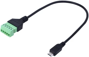 WRIARICH 1ft Micro USB Male to 5 Pin Screw Terminal Female Adapter, Solderless Charging & Data Transfer Extension Cord WRIARICH 1ft Micro USB Male to 5 Pin Screw Terminal Female Adapter, Solderless Charging & Data Transfer Extension Cord