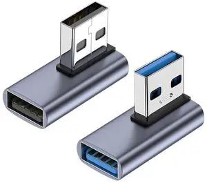 WRIARICH 2 Pack 90 Degree USB 3.1 Male to Female Adapter, Left & Right Angled USB A Extender Converter Compatible with PC, Laptop, USB Charger, Power Bank and More WRIARICH 2 Pack 90 Degree USB 3.1 Male to Female Adapter, Left & Right Angled USB A Extender Converter Compatible with PC, Laptop, USB Charger, Power Bank and More