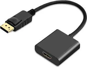 WRIARICH Black DisplayPort Male to HDMI Female Adapter, DP to HDMI Video Converter for Desktops Laptops to HDMI Monitors TVs WRIARICH Black DisplayPort Male to HDMI Female Adapter, DP to HDMI Video Converter for Desktops Laptops to HDMI Monitors TVs