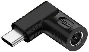 WRIARICH 90 Degree Right Angle DC 5.5x1.7mm 20V Input to USB-C Output Power Adapter, 65W PD Fast Charging Converter Plug for Laptops, Phones and All USB-C Devices WRIARICH 90 Degree Right Angle DC 5.5x1.7mm 20V Input to USB-C Output Power Adapter, 65W PD Fast Charging Converter Plug for Laptops, Phones and All USB-C Devices