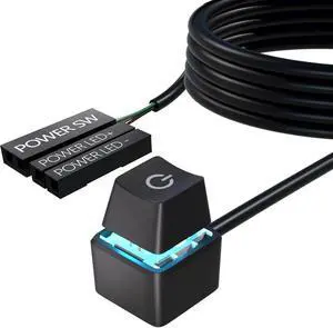WRIARICH 65 Inch External PC Power Switch with LED Indicator, Desktop External Motherboard Startup Power Button Extension Cable WRIARICH 65 Inch External PC Power Switch with LED Indicator, Desktop External Motherboard Startup Power Button Extension Cable