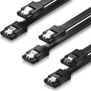 WRIARICH 3 Pack Black SATA III 6Gbps Data Cables, 15.75 Inch Straight SATA Cord with Locking Latch for HDD SSD Optical Drives WRIARICH 3 Pack Black SATA III 6Gbps Data Cables, 15.75 Inch Straight SATA Cord with Locking Latch for HDD SSD Optical Drives