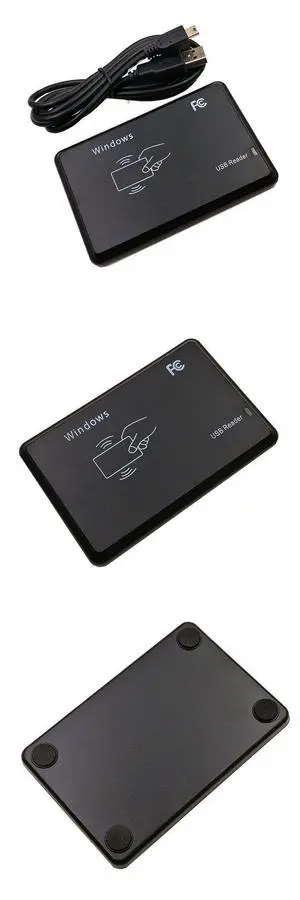WRIARICH 125KHz USB RFID Card Reader, Black Proximity Smart ID Card Reader, Plug & Play No Driver, Compatible with EM4100 EM4200 EM4305 T5577 TK4100 for Access Control Attendance System WRIARICH 125KHz USB RFID Card Reader, Black Proximity Smart ID Card Reader, Plug & Play No Driver, Compatible with EM4100 EM4200 EM4305 T5577 TK4100 for Access Control Attendance System
