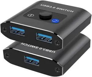 WRIARICH Bi-Directional USB 3.0 Switch Selector, 2-In-1 Out / 1-In-2 Out USB Sharing Switch for 2 PCs, Works with Mouse Keyboard Printer Scanner, Compatible with Windows Mac Linux WRIARICH Bi-Directional USB 3.0 Switch Selector, 2-In-1 Out / 1-In-2 Out USB Sharing Switch for 2 PCs, Works with Mouse Keyboard Printer Scanner, Compatible with Windows Mac Linux
