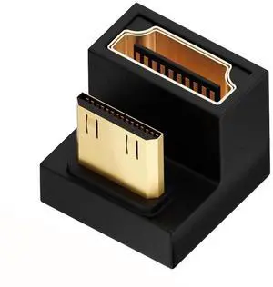 WRIARICH U-Shaped 360° Up Reverse Back Angled Mini HDMI 1.4 Male to HDMI Female Extension Adapter, 4K@60Hz Mini HDMI Converter WRIARICH U-Shaped 360° Up Reverse Back Angled Mini HDMI 1.4 Male to HDMI Female Extension Adapter, 4K@60Hz Mini HDMI Converter