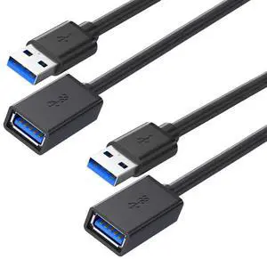 WRIARICH 2 Pack 1.65FT USB 3.0 Extension Cable, Type A Male to Female High Speed Cord for Keyboard, Mouse, Webcam, Printer, Hard Drive WRIARICH 2 Pack 1.65FT USB 3.0 Extension Cable, Type A Male to Female High Speed Cord for Keyboard, Mouse, Webcam, Printer, Hard Drive