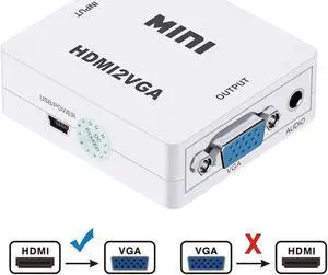 WRIARICH HDMI to VGA Converter Adapter with 3.5mm Stereo Audio Jack, Full HD 1080P 1920x1080 Resolution, Digital HDMI to Analog VGA Adapter for Laptop, Desktop, HDTV, Monitor, Projector WRIARICH HDMI to VGA Converter Adapter with 3.5mm Stereo Audio Jack, Full HD 1080P 1920x1080 Resolution, Digital HDMI to Analog VGA Adapter for Laptop, Desktop, HDTV, Monitor, Projector