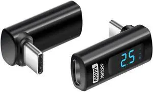 WRIARICH 90 Degree L-Shaped USB-C Male to Female Adapter with LED Digital Display, 140W PD Fast Charging & 40Gbps Data Transfer, Real-Time Voltage Current Power Tester Detector WRIARICH 90 Degree L-Shaped USB-C Male to Female Adapter with LED Digital Display, 140W PD Fast Charging & 40Gbps Data Transfer, Real-Time Voltage Current Power Tester Detector