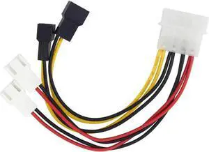 WRIARICH 6Inch Molex 4Pin to TX3 3Pin Fan Splitter Cable with Speed Reduction, Dual 5V & Dual 12V Output Multi Cooling Fan Power Adapter WRIARICH 6Inch Molex 4Pin to TX3 3Pin Fan Splitter Cable with Speed Reduction, Dual 5V & Dual 12V Output Multi Cooling Fan Power Adapter